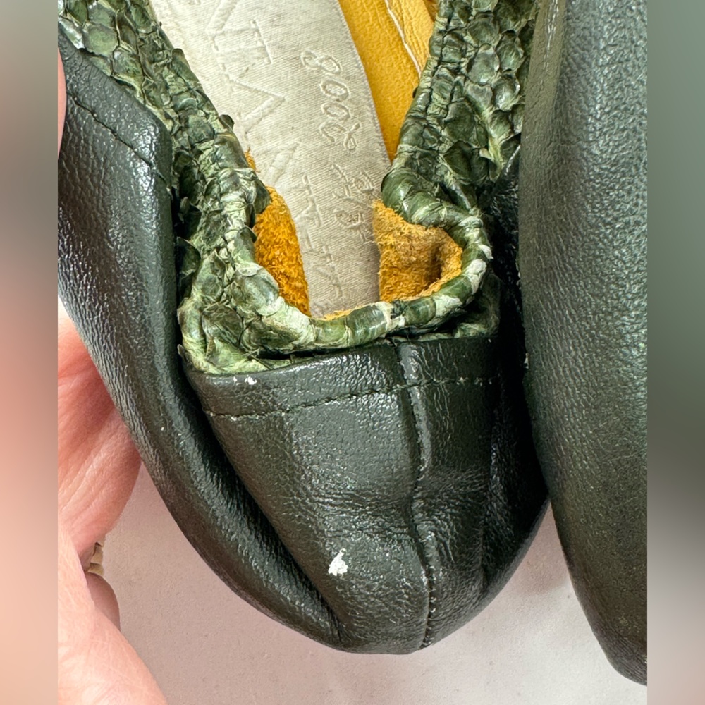 Lanvin Green Python Leather Ballet Flats - image 6
